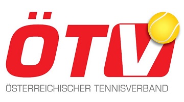 Roter Schriftzug „ÖTV“ mit gelbem Tennisball und darunter „Österreichischer Tennisverband“ auf weißem Hintergrund.